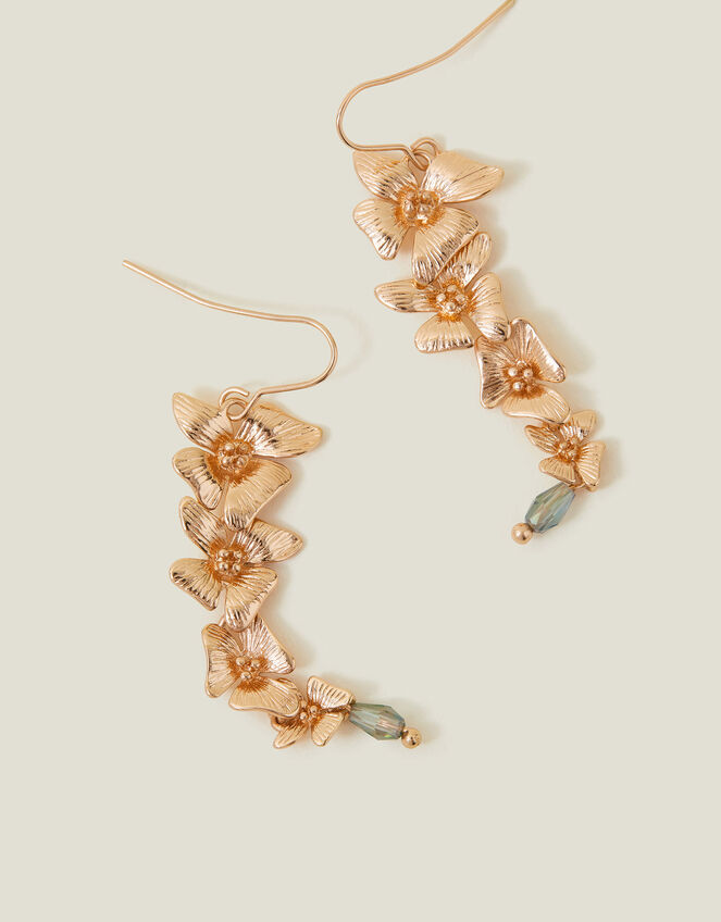Flower Stone Drop Earrings, , large
