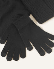 Super-Soft Hat, Gloves, and Scarf Set, Black (BLACK), large