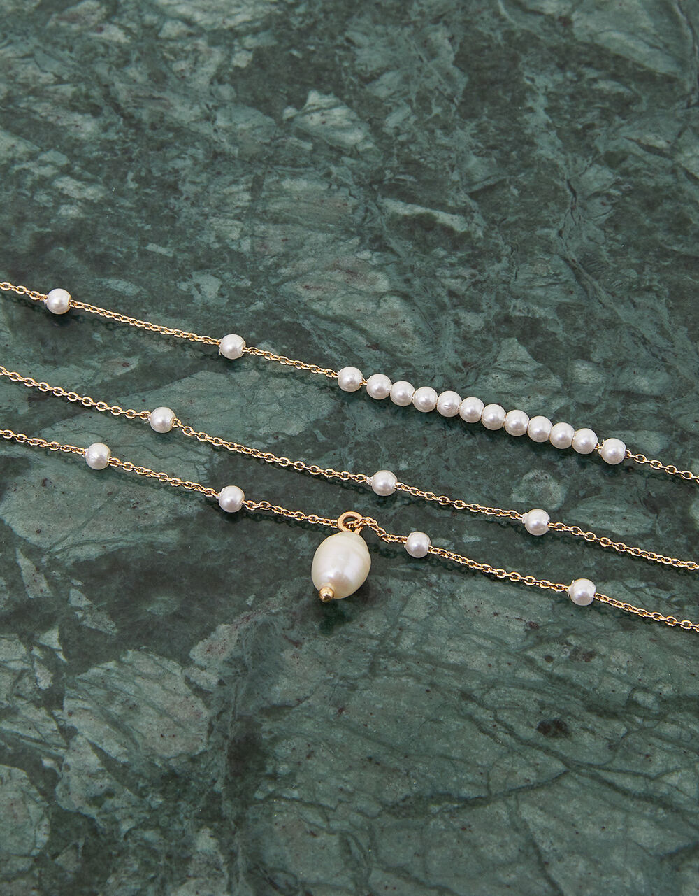 Layered Pearl Station Necklace Necklaces Accessorize UK