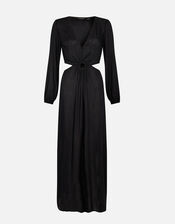 Ring Cut-Out Detail Maxi Dress, Black (BLACK), large