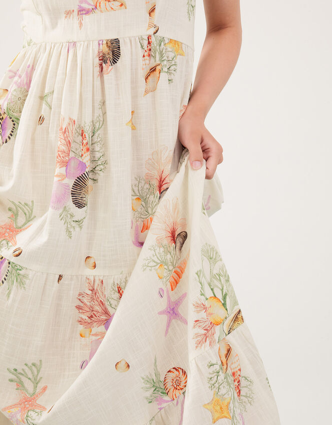 Print Tiered Dress, Ivory (IVORY), large