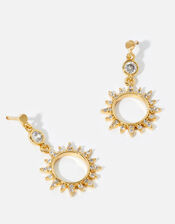 Gold-Plated Starburst Drop Earrings, , large