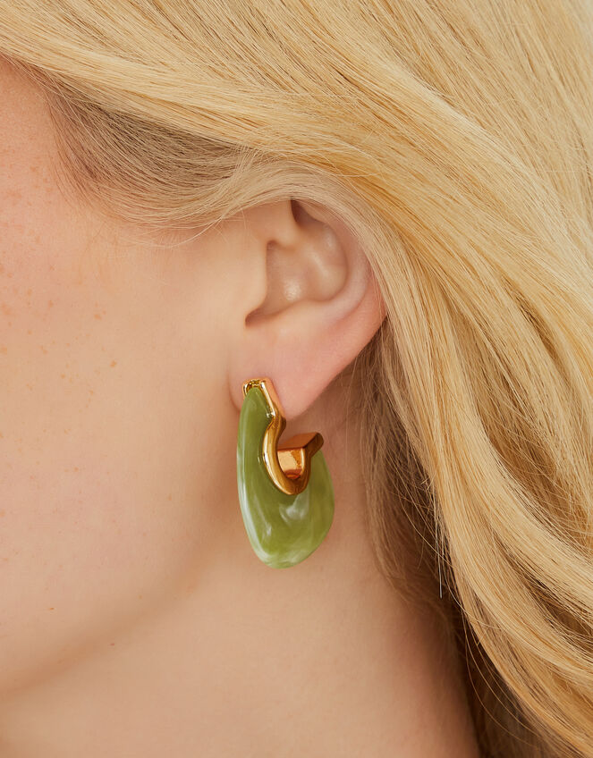 Chunky Resin Hoop Earrings, , large