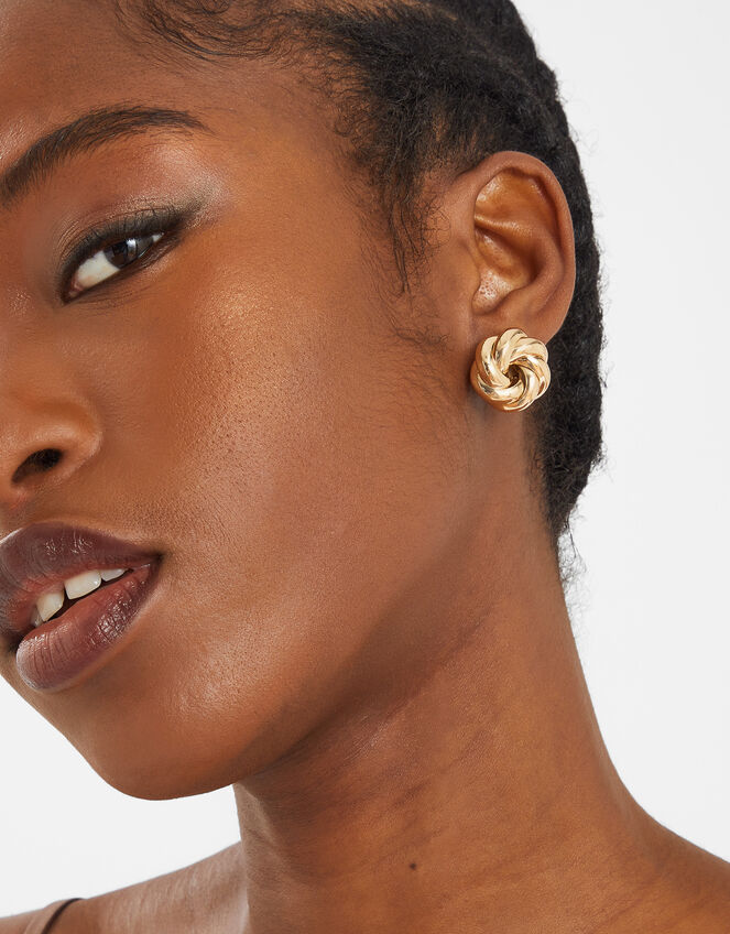 Twist Knot Stud Earrings, , large
