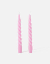 Twisted Taper Candle Set, Pink (PINK), large