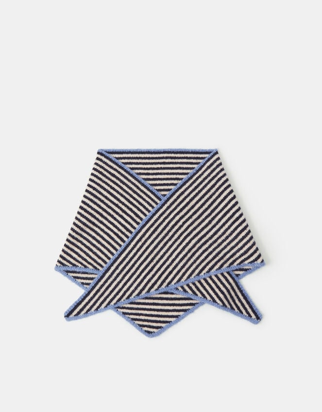 Stripe Knitted Triangle Scarf, , large