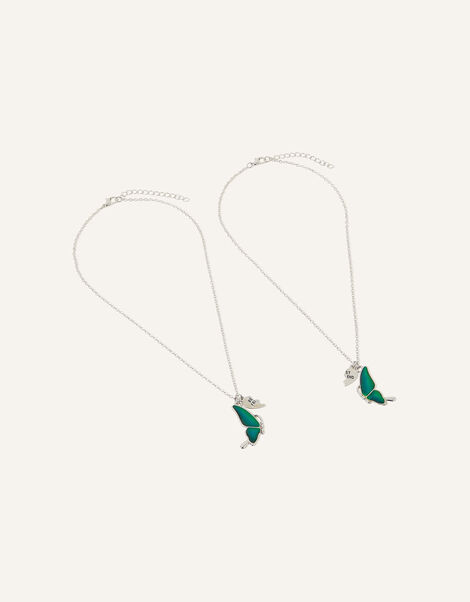 Girls Butterfly "Best Friends" Necklace Set of Two, , large