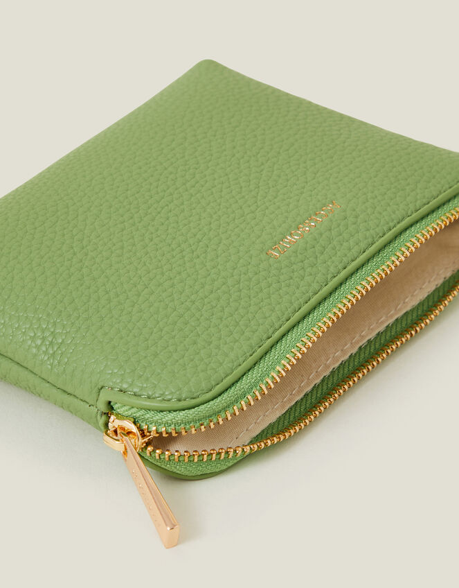 Faux Leather Coin Purse, Green (GREEN), large