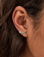 Sterling Silver Zodiac Constellation Stud Earrings, Silver (ST SILVER), large