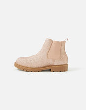 Girls Glitter Chelsea Boots , Pink (PINK), large