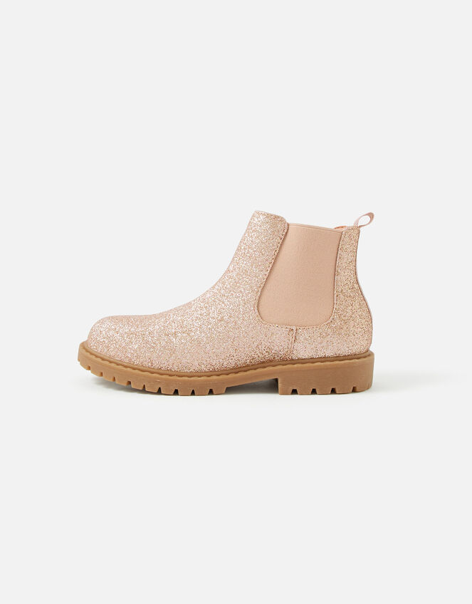 Girls Glitter Chelsea Boots , Pink (PINK), large