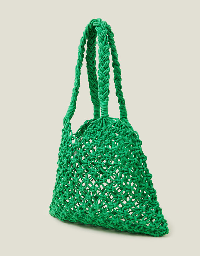 Open Weave Shopper Bag, Green (GREEN), large