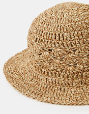Straw Crochet Bucket Hat, , large