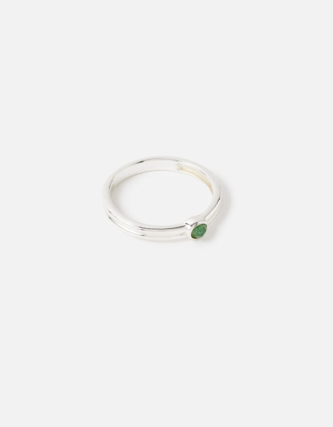 Sterling Silver Aventurine Ring, Silver (ST SILVER), large
