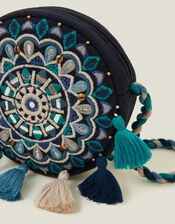 Round Tassel Cross-Body Bag, , large