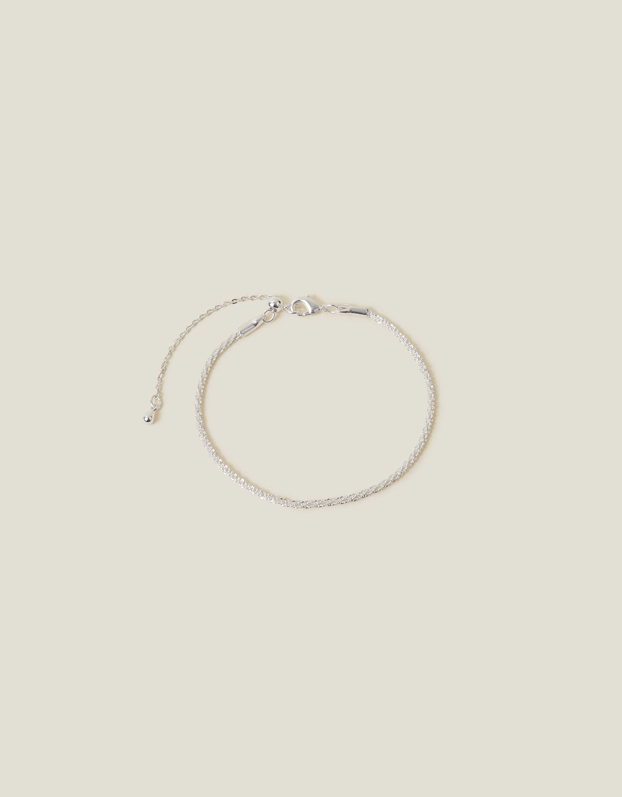 Sterling Silver Plated Sparkle Pop Chain Bracelet