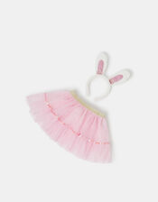 Girls Bunny Skirt & Headband Set, , large