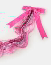 Girls Bow Tinsel Fake Hair Clip, , large