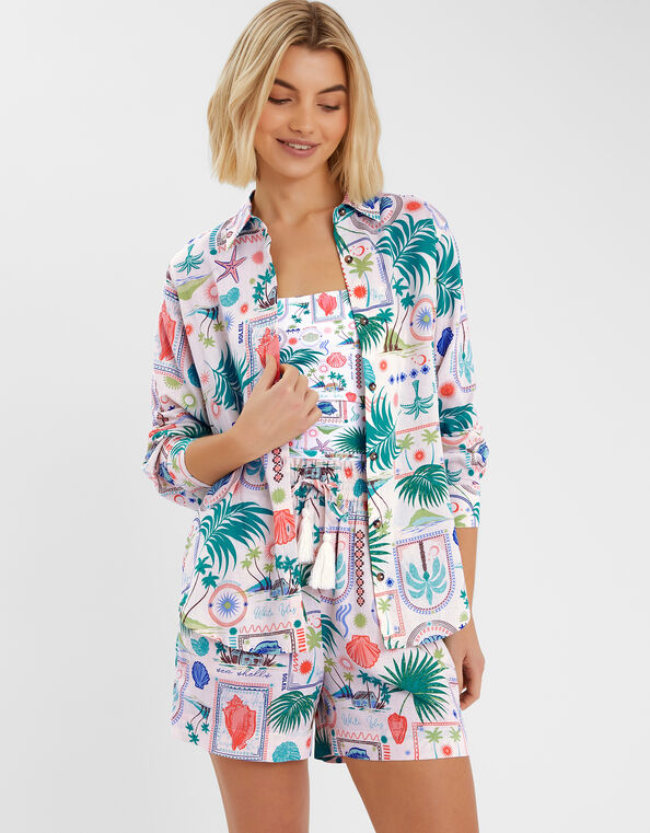Postcard Print Shirt, Ivory (IVORY), large