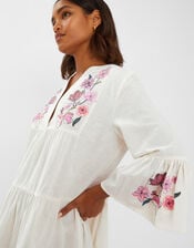 Jasmine Embroidered Smock Dress, White (WHITE), large