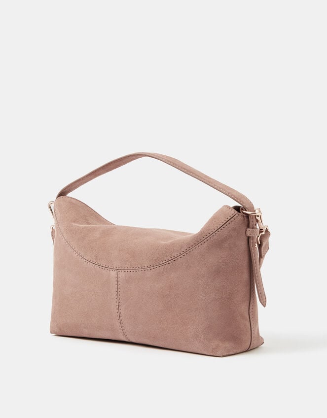 Fold Top Suede Bag, , large