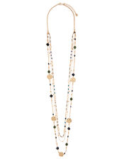 Stone And Coin Layered Necklace, , large