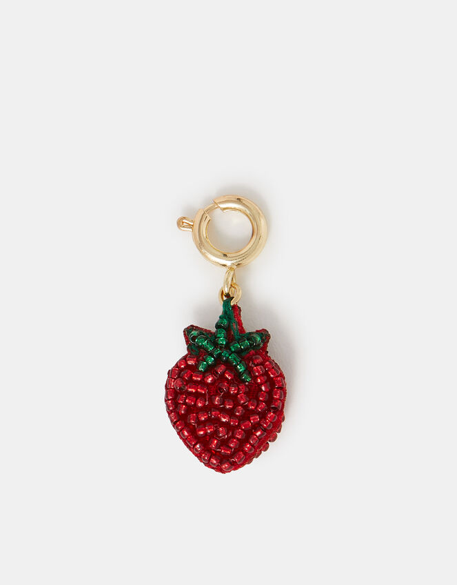 Beaded Strawberry Jewellery Charm, , large