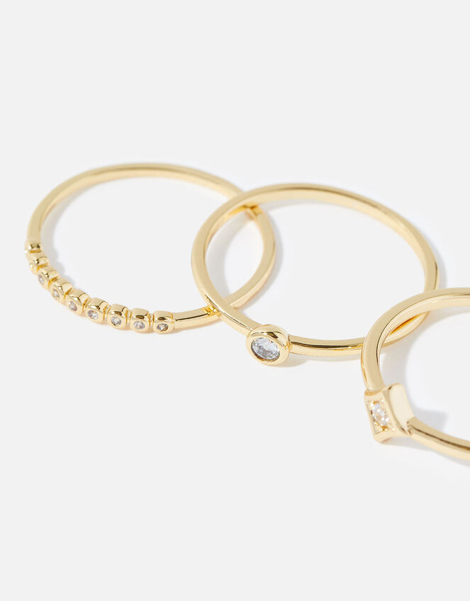Pave Stacking Ring Set, Gold (GOLD), large