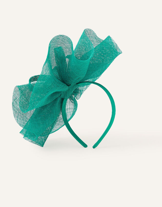 Jasmine Gathered Disc Sinamay Band Fascinator, Green (GREEN), large