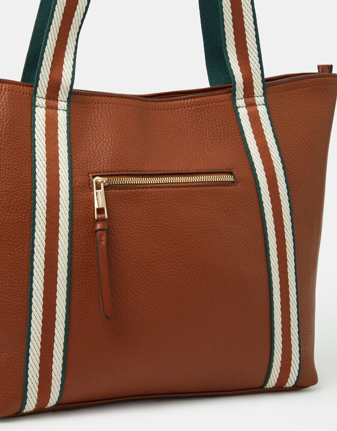Webbing Strap Tote Bag, Tan (TAN), large