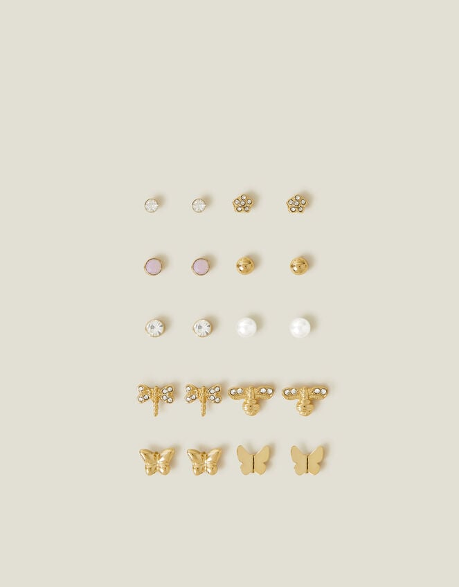 10-Pack Butterfly Stud Earrings, , large
