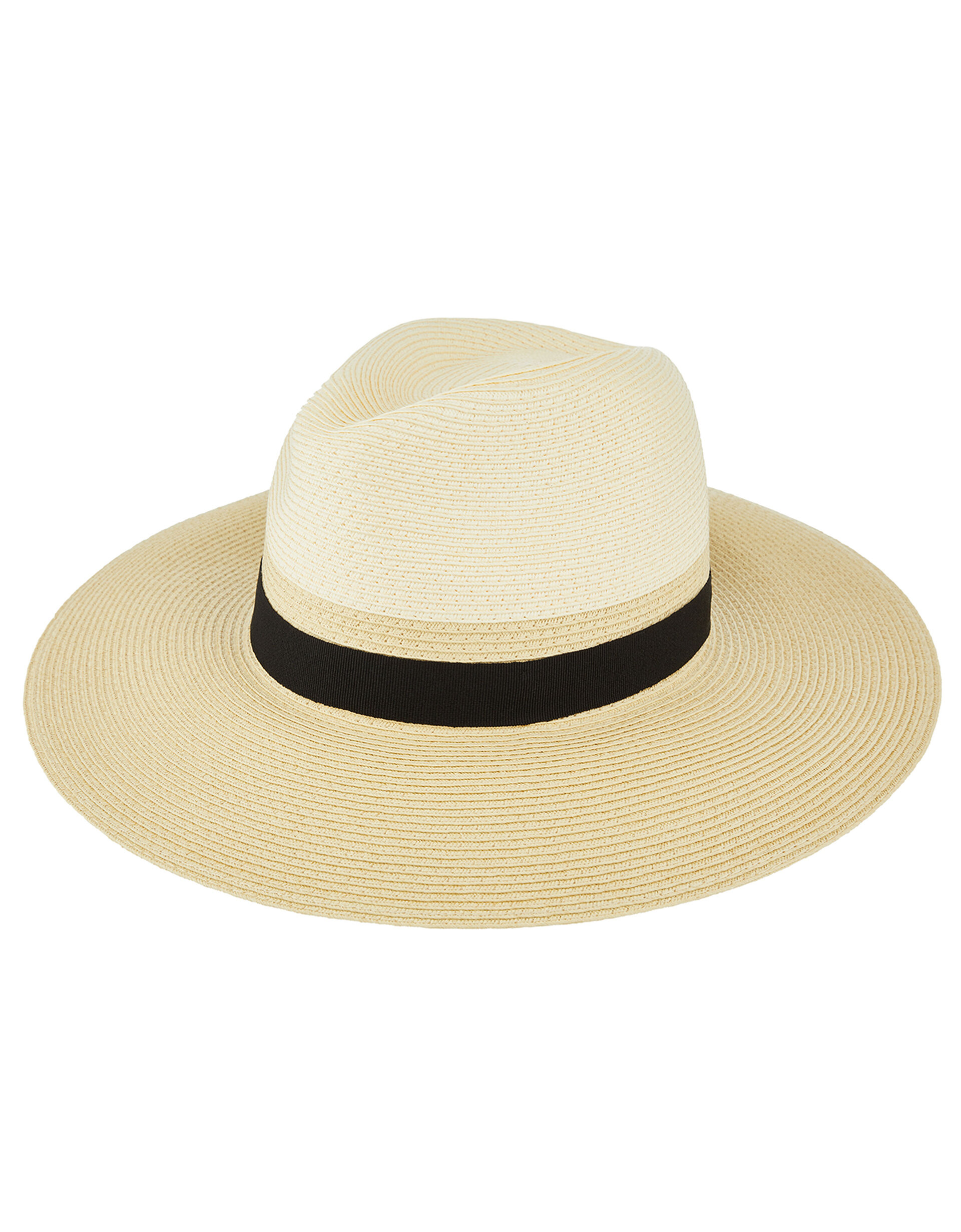 Two Tone Fedora Hat, Natural (NATURAL), large
