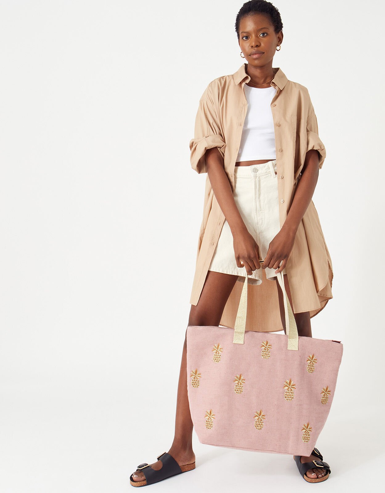 Gold pineapple best sale beach bag