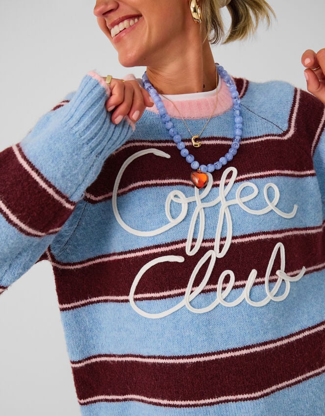 Accessorize x Good Manners Coffee Club Stripe Jumper​, Multi (MULTI), large