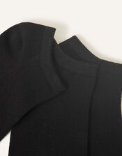 Supersoft Cotton Ankle Socks Set of Three&nbsp;, Black (BLACK), large