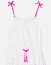 Dobby Spot Dress, White (WHITE), large