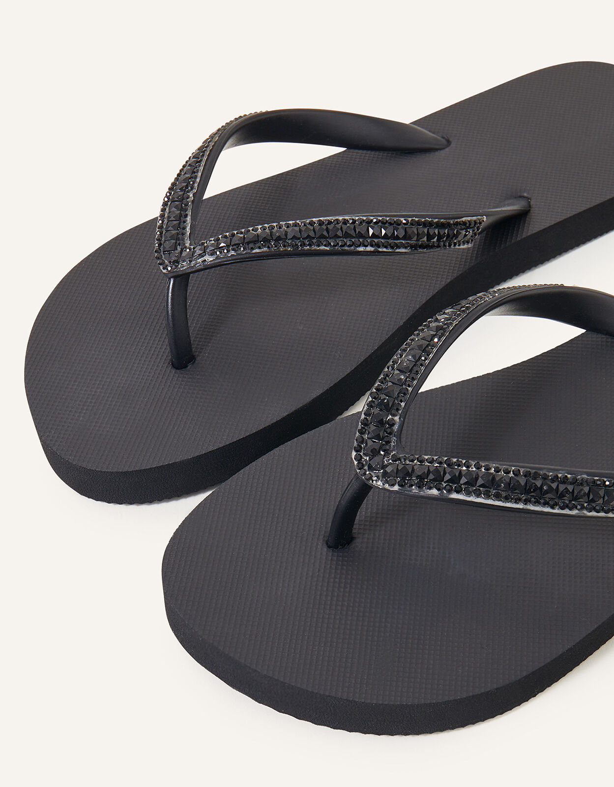 Black embellished flip flops new arrivals