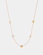 Stainless Steel Initial Charm Necklace, Gold (GOLD), large