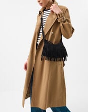 Fringe Suede Crossbody Bag, Black (BLACK), large