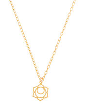 Gold-Plated Sacral Chakra Pendant Necklace, , large