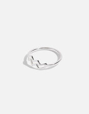 Sterling Silver Zodiac Aquarius Ring, Silver (ST SILVER), large