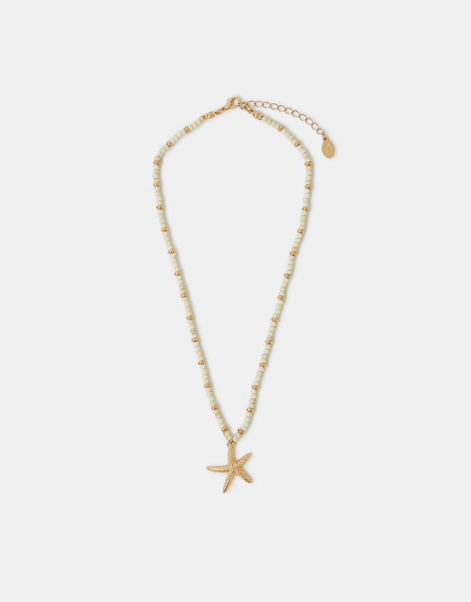 Starfish Pendant Bead Necklace, , large