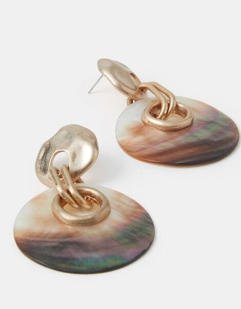 Double Shell Drop Earrings, , large