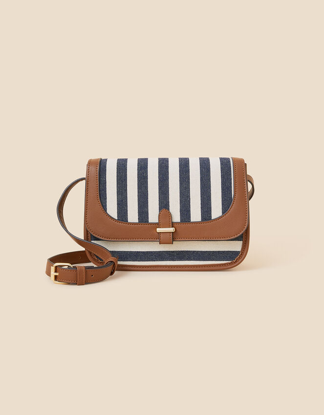 Stripe Cross-Body Bag, , large