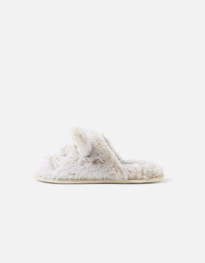 Snow Bunny Mule Slippers, Ivory (IVORY), large