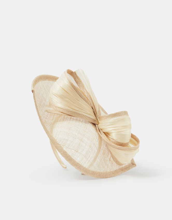 Bow Teardrop Fascinator, Natural (CHAMPAGNE), large