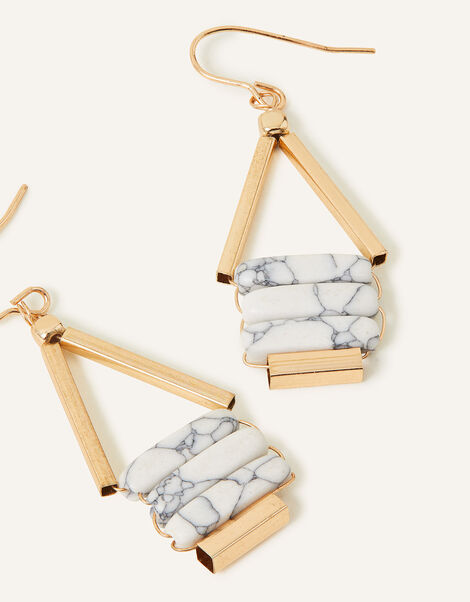 Triple Bar Short Drop Earrings, , large