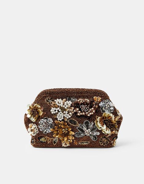 3D Floral Embellished Clutch Bag, , large