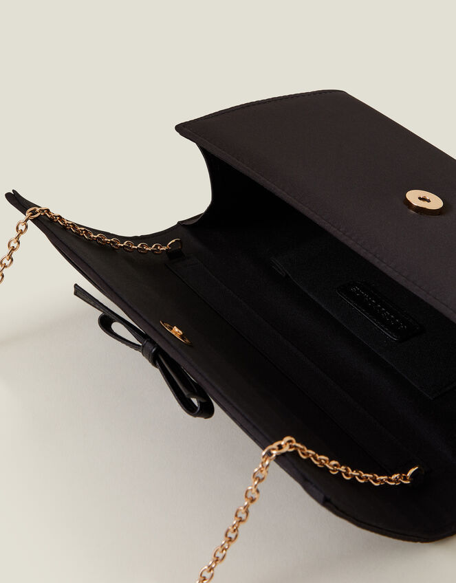 Bow Satin Clutch Bag, , large