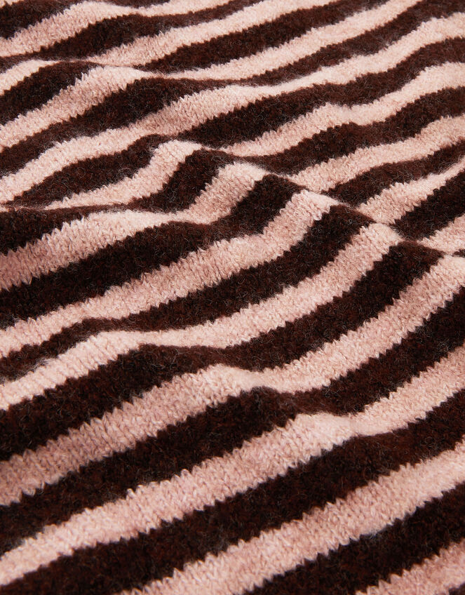 Stripe Knitted Triangle Scarf, , large